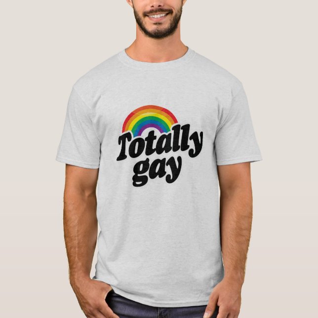 T-SHIRT ARC-EN-CIEL TOTALEMENT GAI - BLANC - .PNG (Devant)