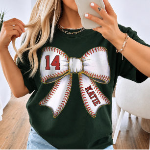 T-shirt Arc en ruban personnalisé pour maman de baseball v