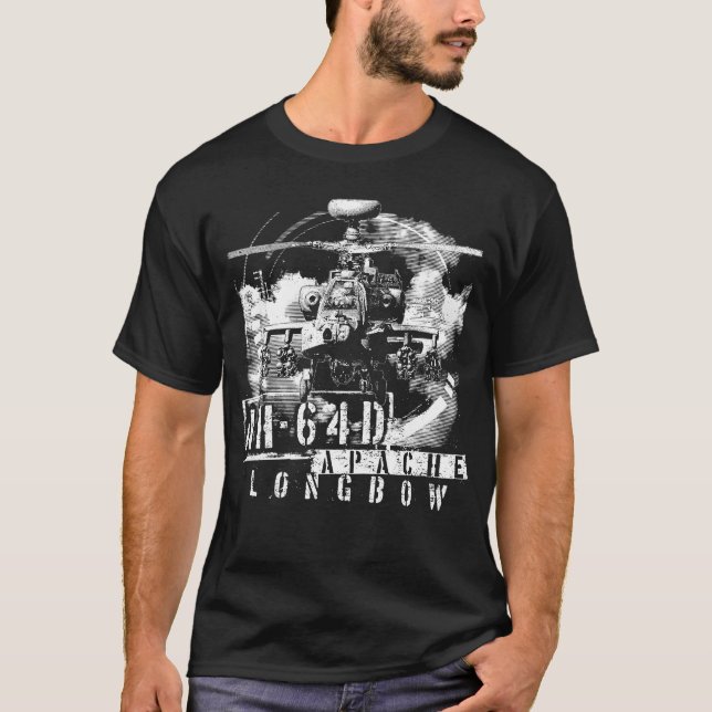 T-shirt Arc long Apache AH-64D (Devant)