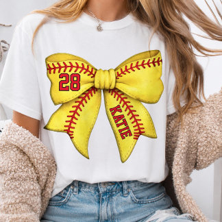 T-shirt Arc personnalisé de maman de softball, nom numéro 