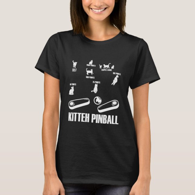 T-shirt Arcade de jeux de machine à Kitteh Pinball (Devant)
