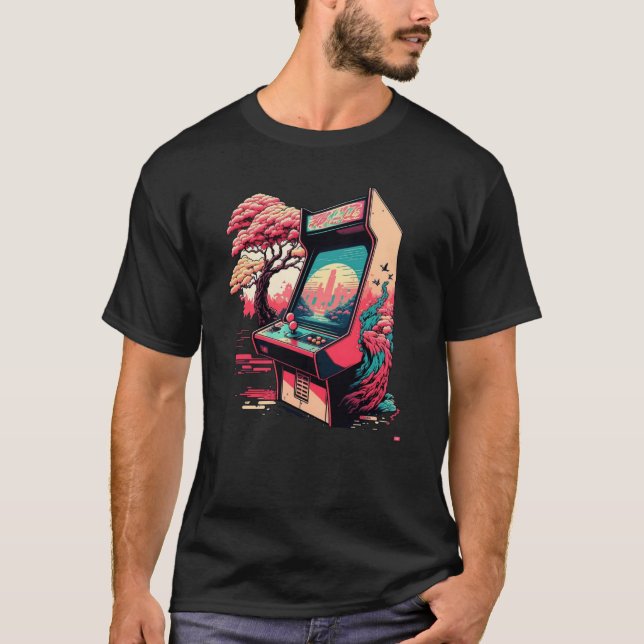 T-shirt Arcade de jeux vidéo rétros (Devant)