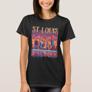 T-shirt Arche de St Louis Gateway Missouri Cityscape Skyli