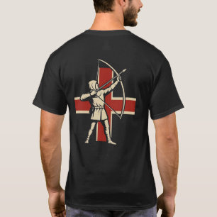 T-shirt Archer à l'arc long anglais Croix de Saint-Georges
