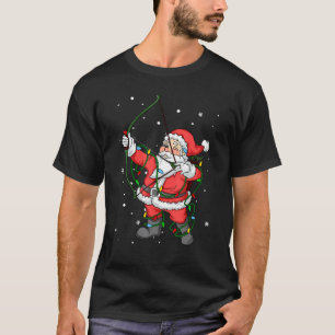 T-shirt Archer Bow Chasse Santa Claus Arbre de Noël Ligh