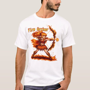 T-shirt Archer de Feu Pixel Art JDR Fantastique Guerrier d