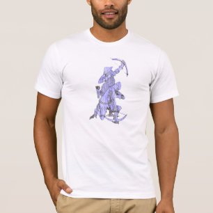 T-shirt Archer médiéval et arbalétrier - bleu