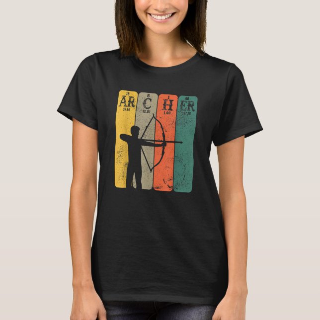 T-shirt Archer Periodic Table Elements Bow Hunting Archery (Devant)