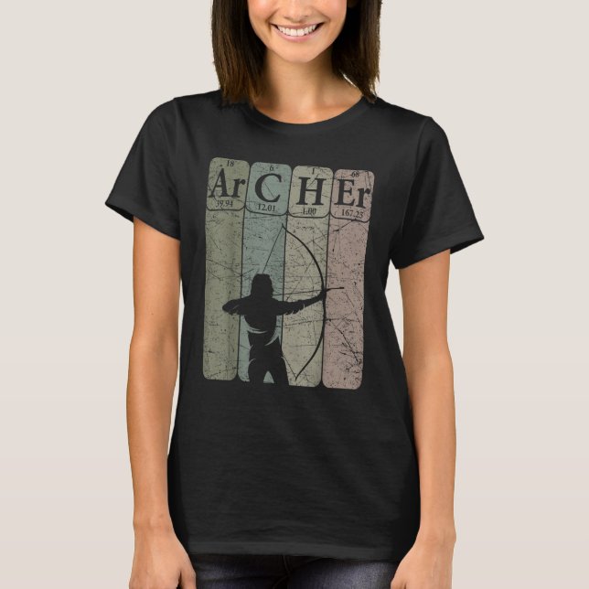 T-shirt Archer Periodic Table Elements Bow Hunting Archery (Devant)