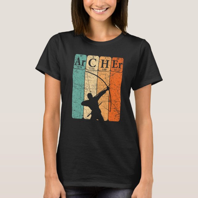 T-shirt Archer Periodic Table Elements Bow Hunting Archery (Devant)