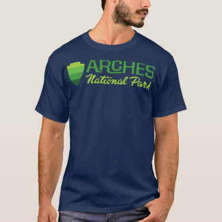 T-shirt Arches Parc National Rétro Arrowhead Wordmark Gree