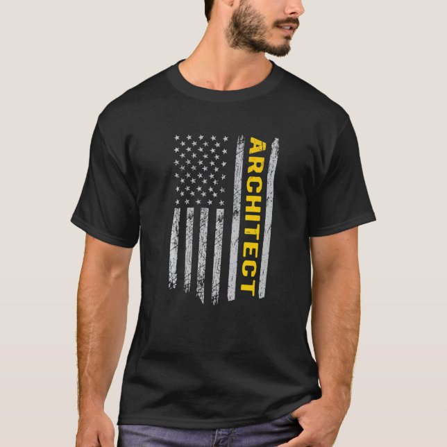 T-shirt Architect US Flag  For An Architect  Architecture (Devant)