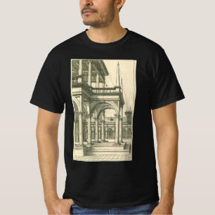 T-shirt Architecture Ancienne, Cour romaine avec Colonnes