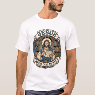 T-shirt Archive de carte de bibliothèque Jésus Archive de