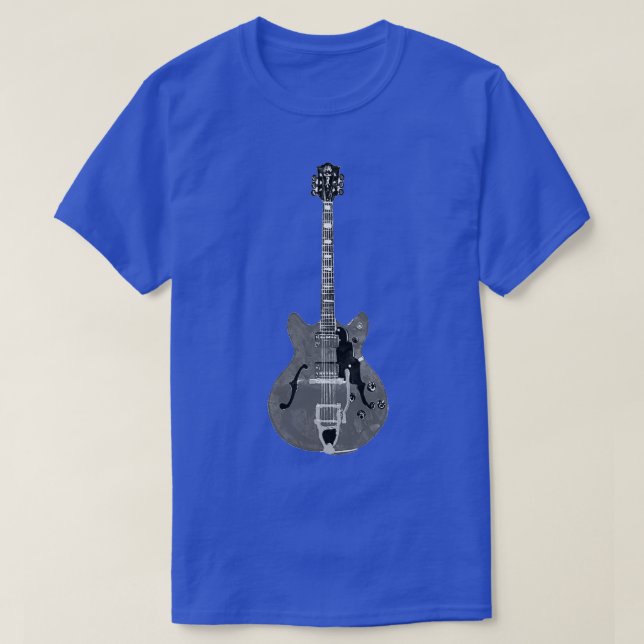 T-shirt Archtop Hollow body Guild Jazz Guitare  (Design devant)