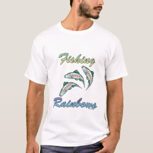 T-shirt Arcs-en-ciel de pêche pêchant le truite