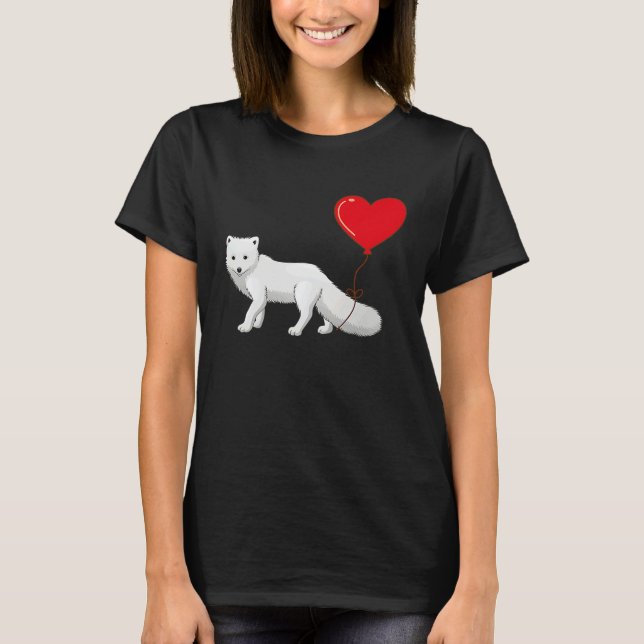 T-shirt Arctic Foxes With Heart Balloon Valentines Day Lov (Devant)