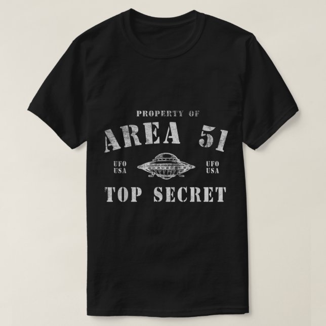 T-shirt Area 51 Top Secret UFO Design (Design devant)