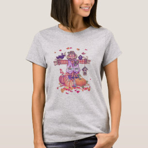 T-shirt Arece Automne Bonjour Automne Citrouille Thanksgiv