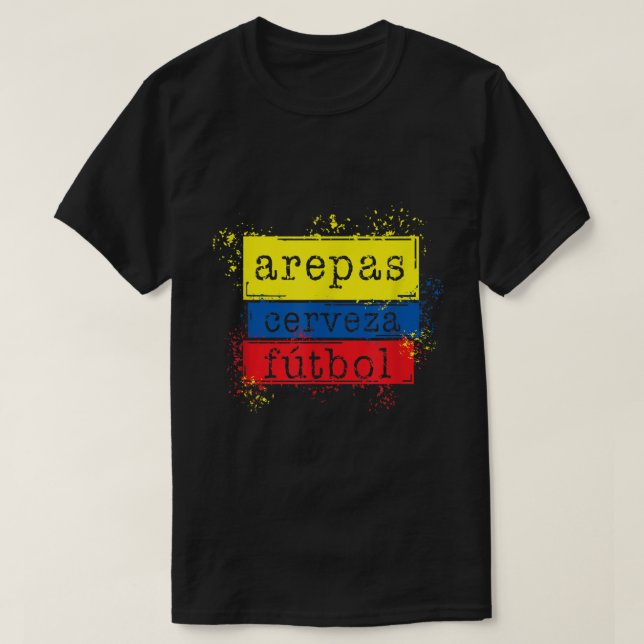 T-shirt Arepas Cerveza Football Drapeau Colombien Soccer J (Design devant)
