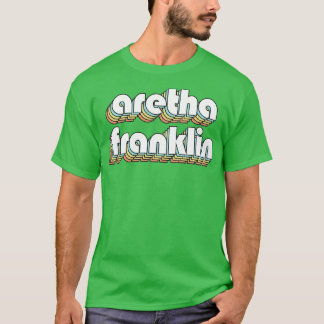 T-shirt Aretha Franklin Retro Rainbow Typographie Faded St