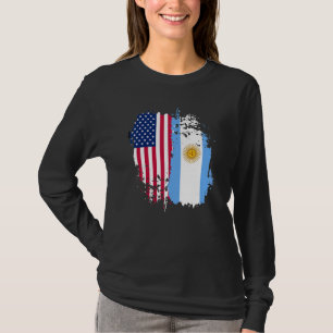T-shirt Arge Patriotique Demi-Argentine Américaine Racines