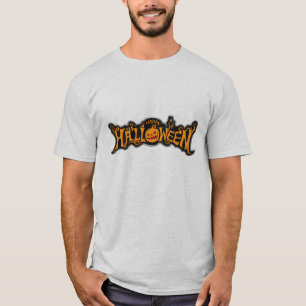 T-shirt Argent encadré Happy Halloween Ruby Eyed Citrouill