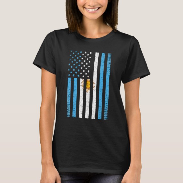 T-shirt Argentina Argentinian Flag Football Soccer Sport (Devant)