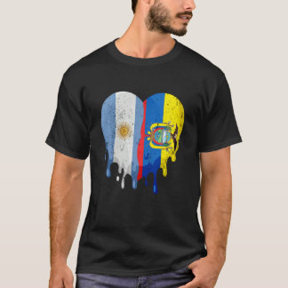 T-shirt Argentina Ecuador Flag Heart Citizen Grown Patriot