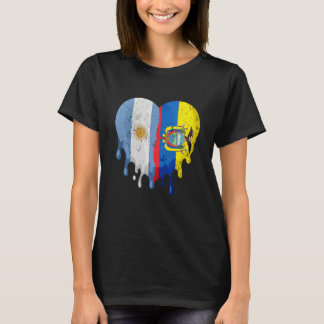T-shirt Argentina Ecuador Flag Heart Citizen Grown Patriot
