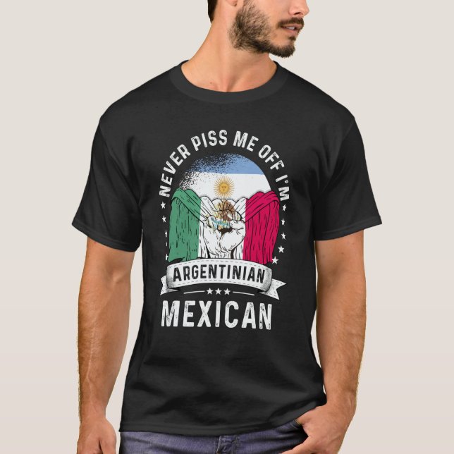 T-shirt Argentina Flag Mexico Grown  Humor Citizen Pride (Devant)