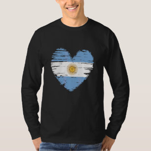 T-shirt Argentine Coeur drapeau argentin Fierté argentine