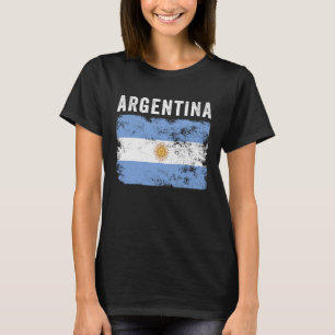 T-shirt Argentine Drapeau Hommes en détresse Femmes Enfant