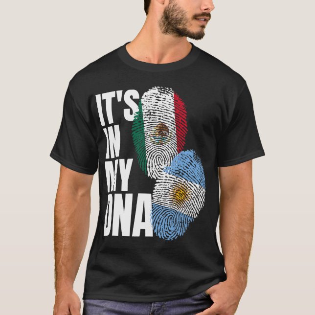 T-shirt Argentine Et Mexique Mélanger L'ADN Drapeau Patrim (Devant)