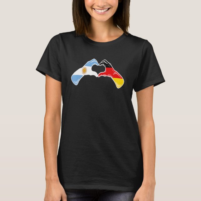 T-shirt Argentine Germany Flag - Argentinian German Heart (Devant)