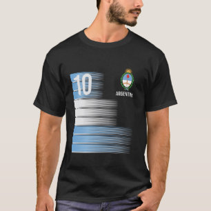 T-shirt Argentine Numéro 10 Drapeau Football Hommes Femmes