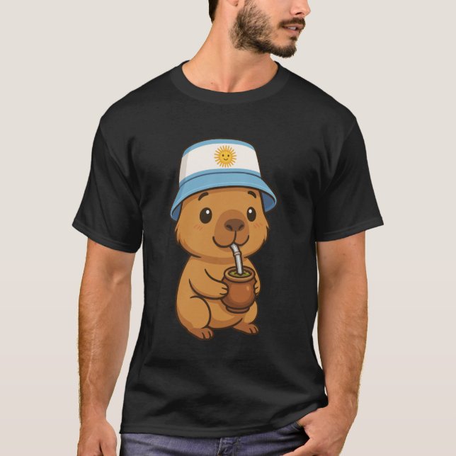 T-shirt Argentinian Capybara Yerba Mate Kawaii Argentina C (Devant)