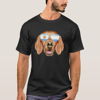 T-shirt Argentinian Flag Irish Setter Dog Argentina Pocket