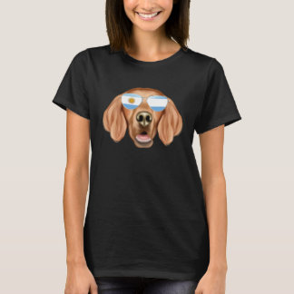 T-shirt Argentinian Flag Irish Setter Dog Argentina Pocket