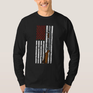 T-shirt Argile Pigeon Tir Usa Drapeau Tir Tir Cartouche Fl