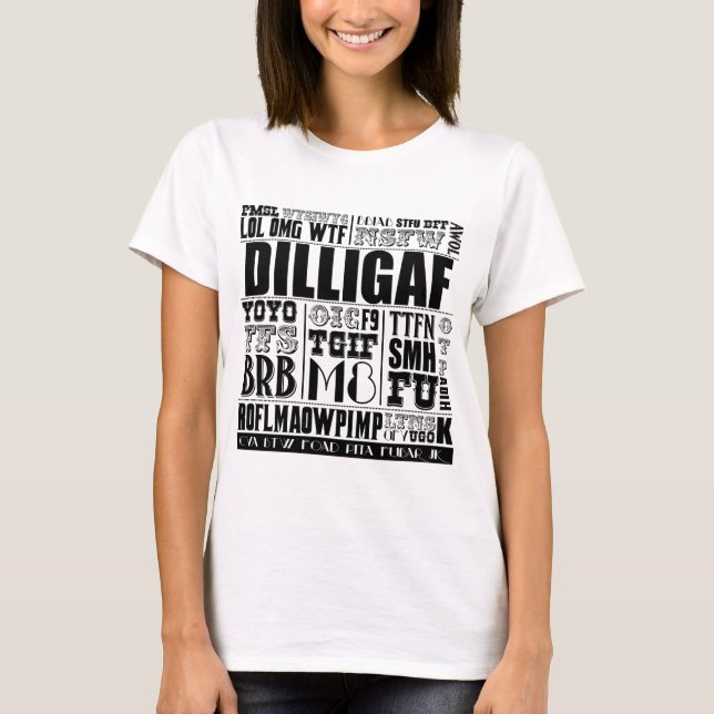 T-shirt Argot de la messagerie textuelle (Devant)