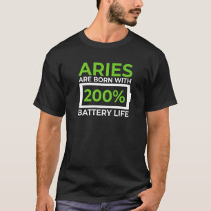T-shirt Aries Faits Astrologie Horoscope Batterie Vie Zodi