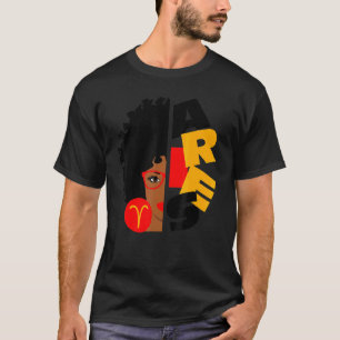 T-shirt Aries Girl Africa Girl Zodiac Signes Anniversaire