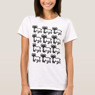 T-shirt Aries Motif de contour Bélier T‑Shirt – Confiant