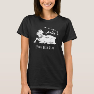 T-shirt Aries Ram Constellation Anniversaire Cadeau Texte