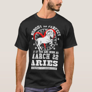 T-shirt Aries Zodiac Mars 22 Femmes Hommes Anniversaire Fê