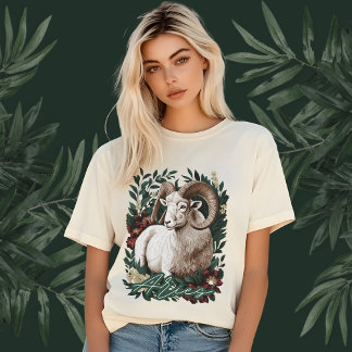 T-shirt Aries Zodiac, Tonalité Terre, Astrologie Botanique