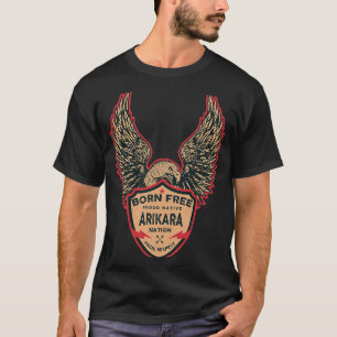 T-shirt Arikara Amérindien Né Freedom Eagle