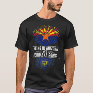 T-shirt Arizona Accueil Nebraska Racines État Arbre Drapea