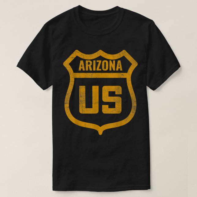 T-shirt Arizona - autoroute américaine en détresse patiné  (Design devant)